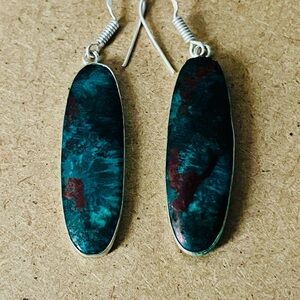 Elegant Green/Aqua Fossil Coral Earrings